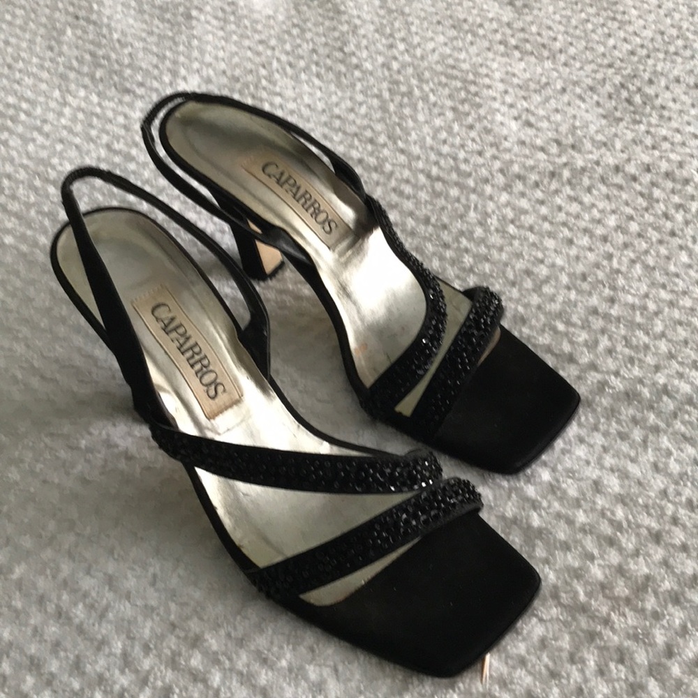 Dressy Beaded Heels   Open town sling back